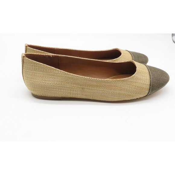 Kensie Women's Woven Flats Beige Brown Cap Toe Slip-On Casual Shoes Size 6.5 NEW - Picture 3 of 8